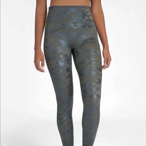 Spanx Faux Leather Camo Leggings